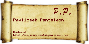 Pavlicsek Pantaleon névjegykártya